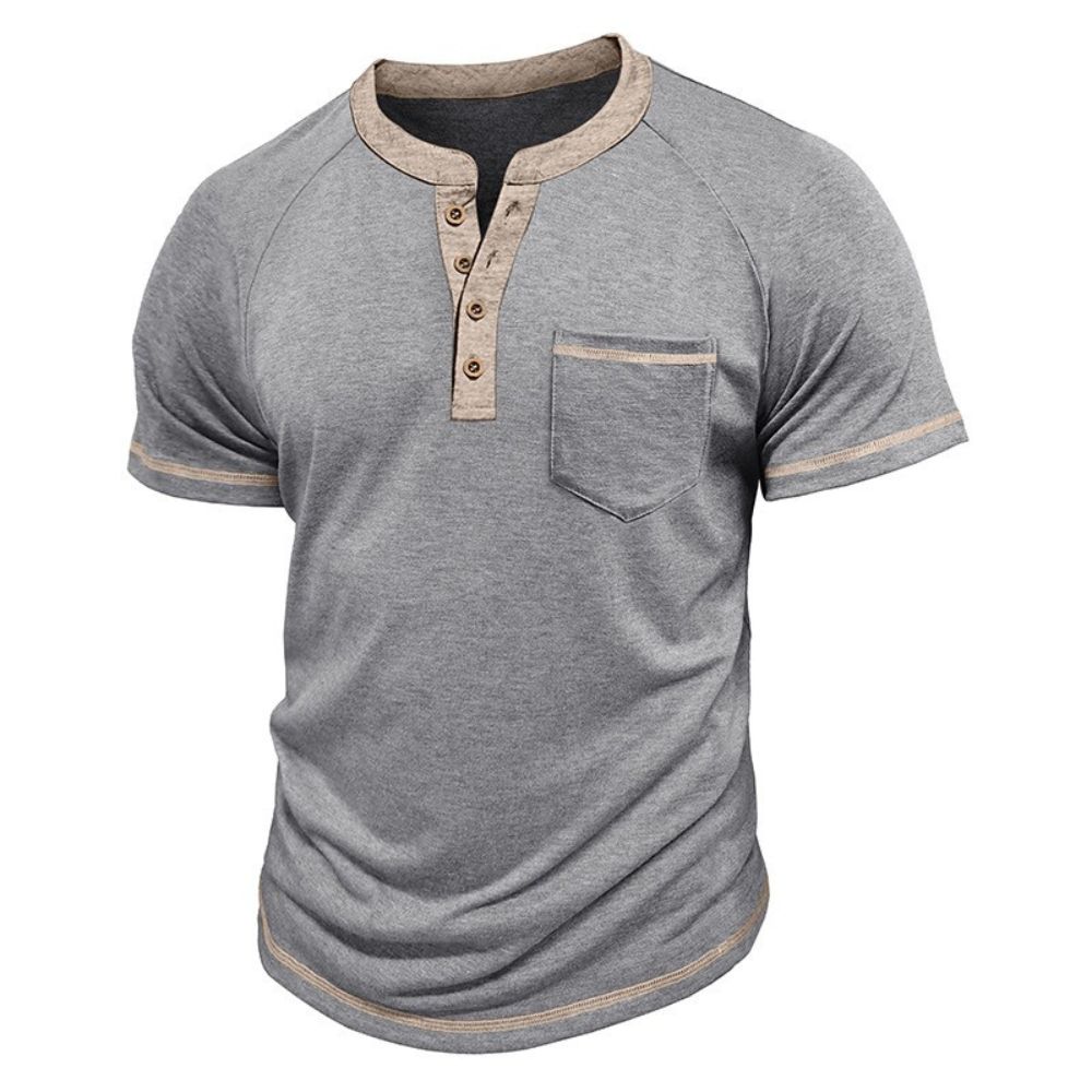 T-shirt à manches courtes en blocs de couleurs pour hommes