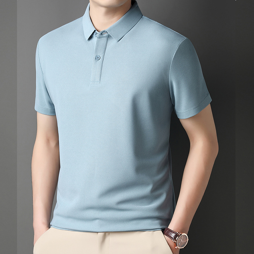 Herren-T-Shirt mit kurzen Ärmeln und Button-Down-Revers