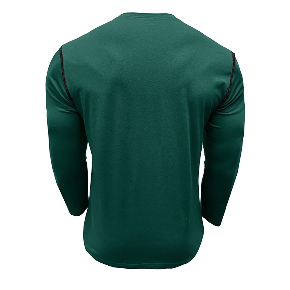 T-shirt à manches longues et col Henley pour hommes