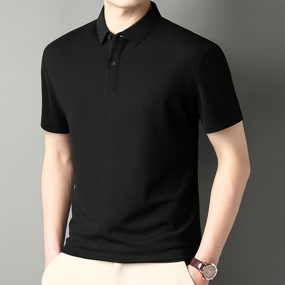 Herren-T-Shirt mit kurzen Ärmeln und Button-Down-Revers