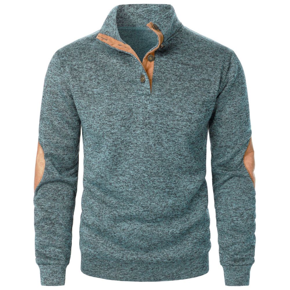 Pull à manches longues et col Henley pour hommes
