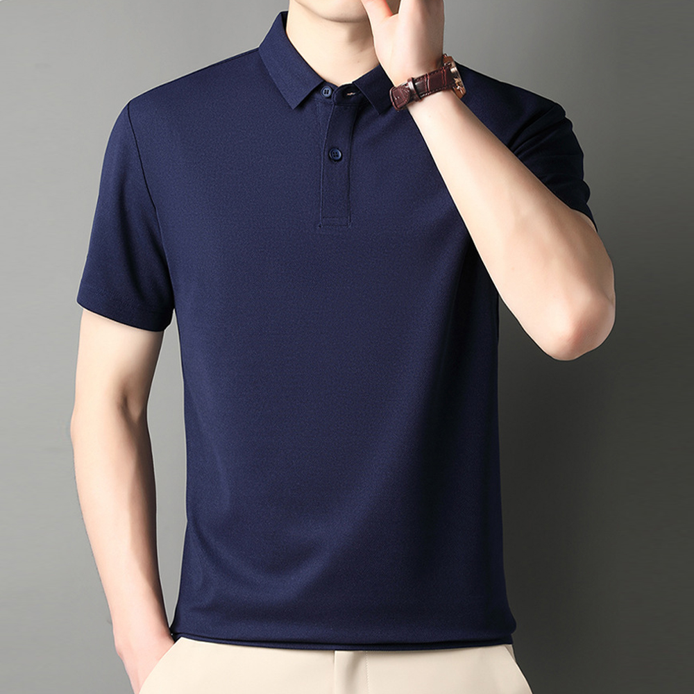Herren-T-Shirt mit kurzen Ärmeln und Button-Down-Revers