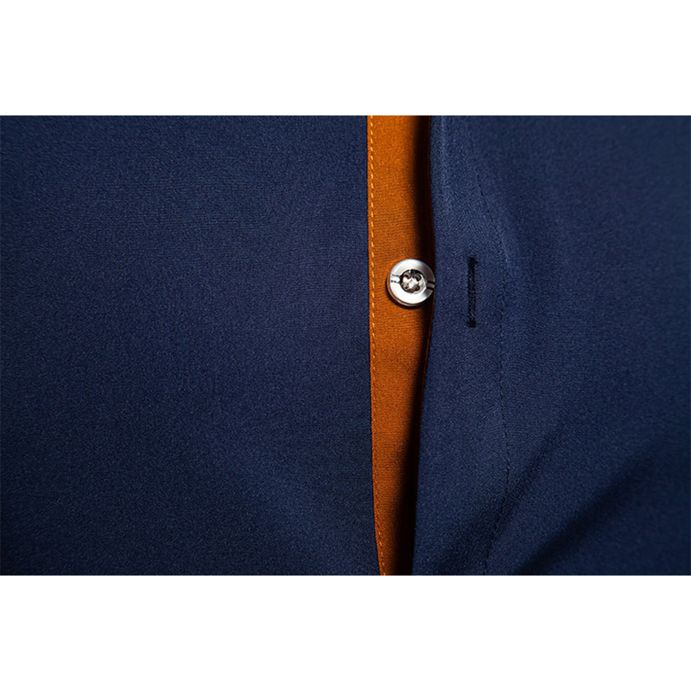 Herren-Langarmhemd mit Kontrast-Revers