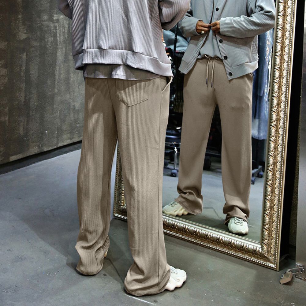 Nouveau pantalon droit décontracté en velours côtelé pour homme