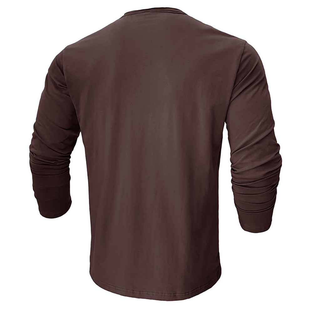 T-shirt en coton à manches longues et col rond pour homme