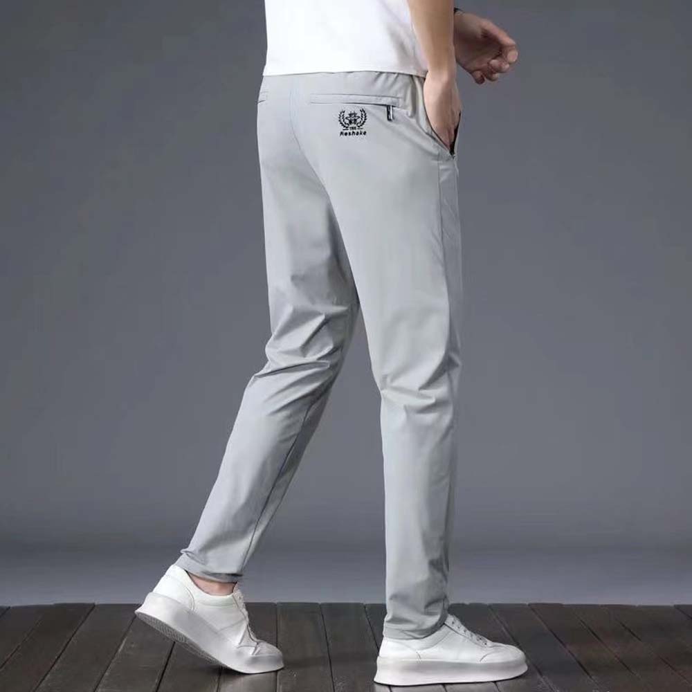 Metallwolke Pantaloni casual dritti da uomo in seta di ghiaccio traspirante