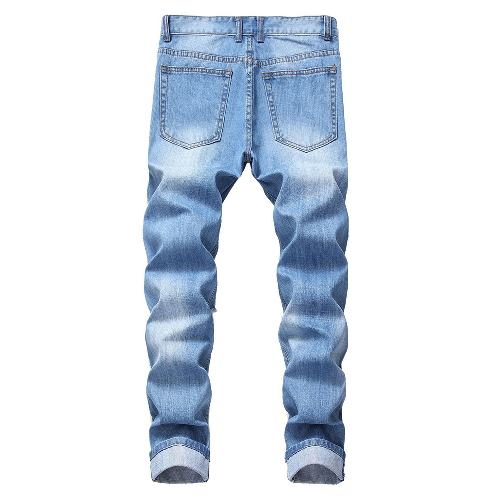 Stylische zerrissene Straight Slim Jeans für Herren