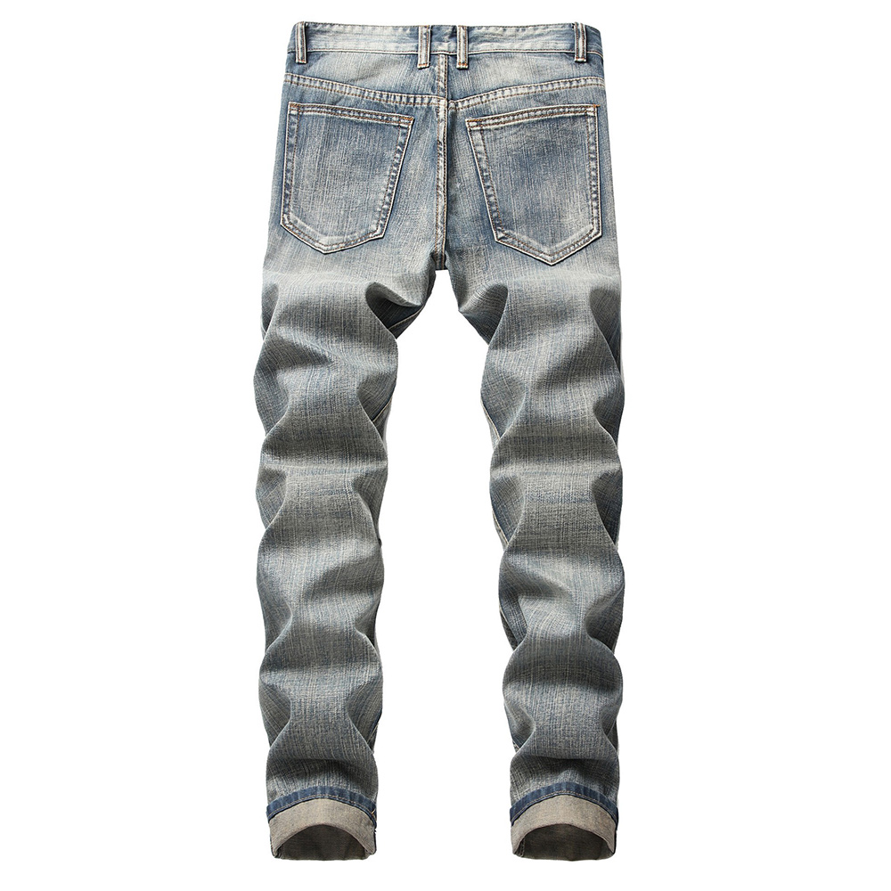 Stylische zerrissene Straight Slim Jeans für Herren
