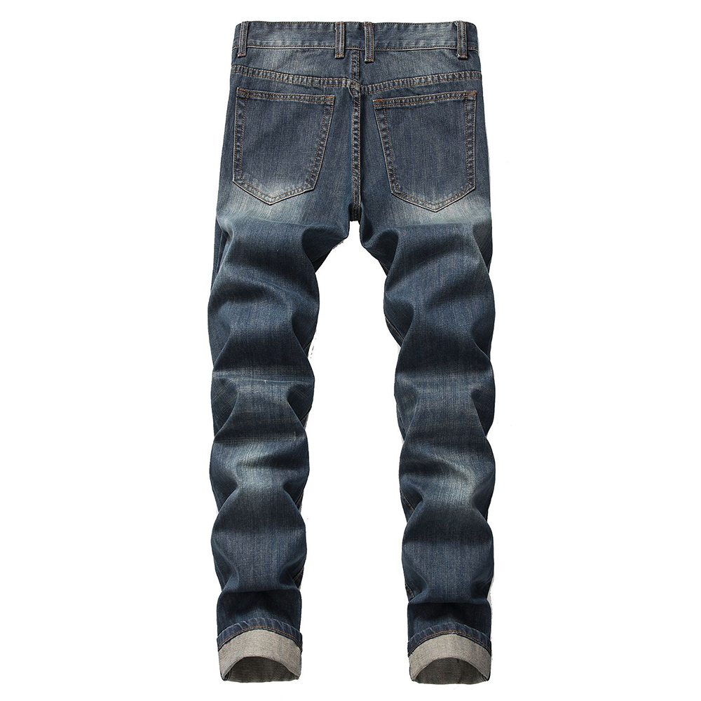 Stylische zerrissene Straight Slim Jeans für Herren