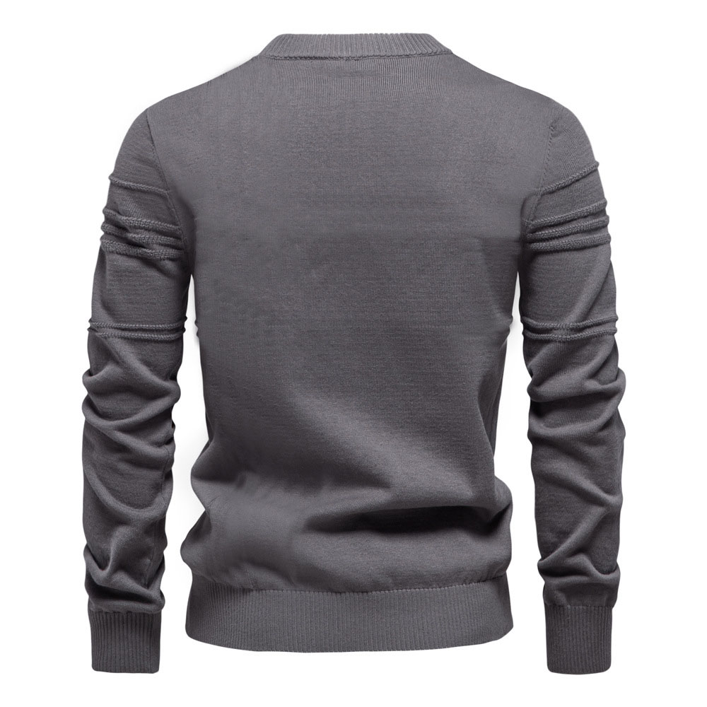 Pull en tricot chaud à col ras du cou pour homme