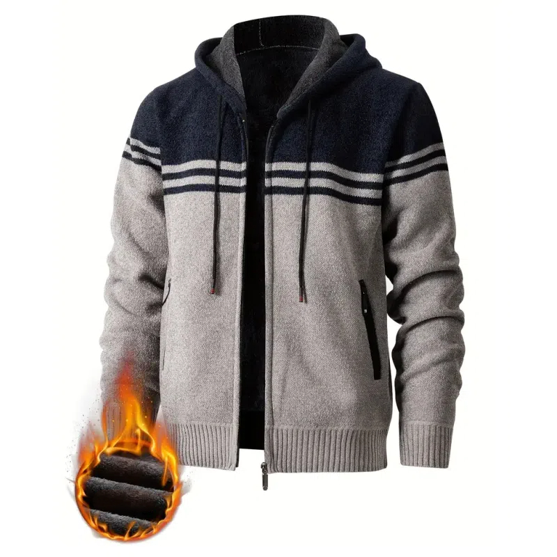 Nouvelle veste tricotée en polaire épaissie pour hommes