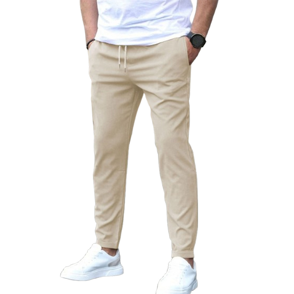 Pantalon décontracté simple de couleur unie pour hommes