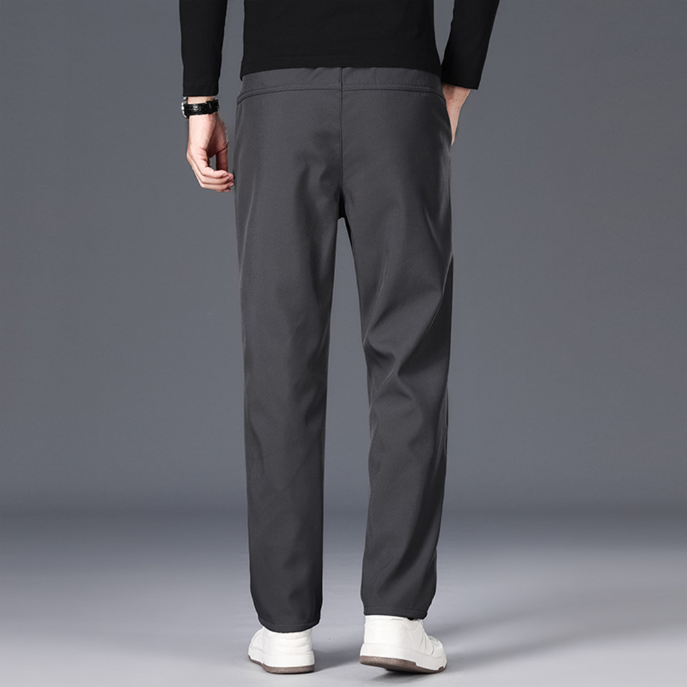 Pantalon décontracté droit extensible en polaire pour homme