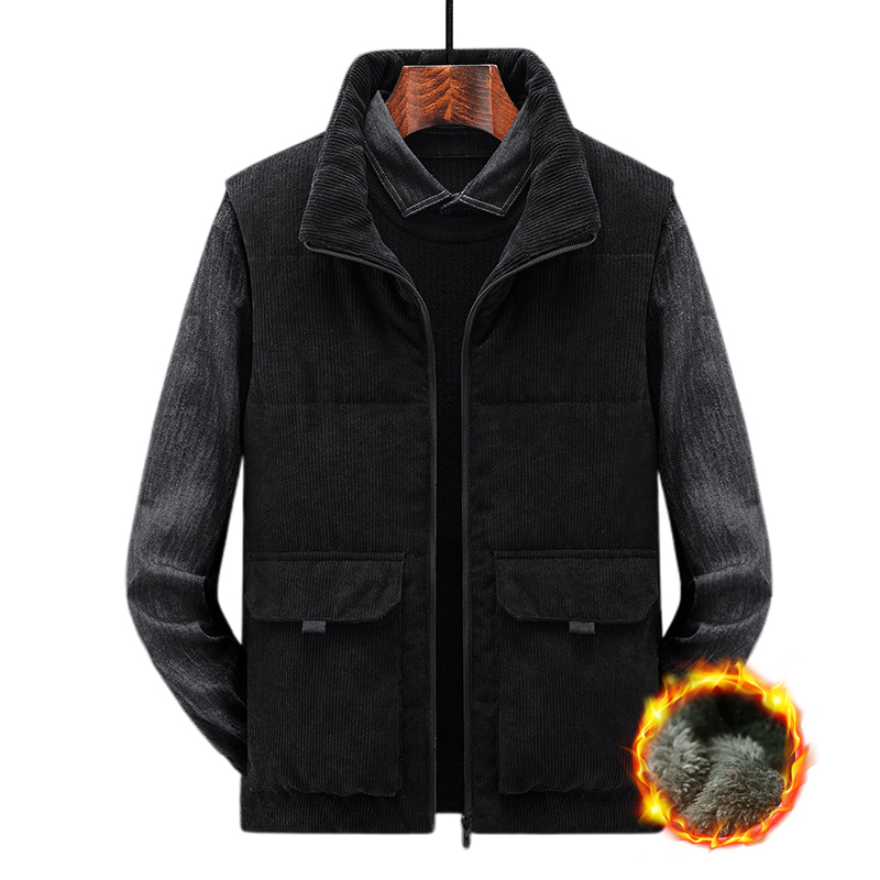 Neue warme Plüschweste aus Cord für Herren
