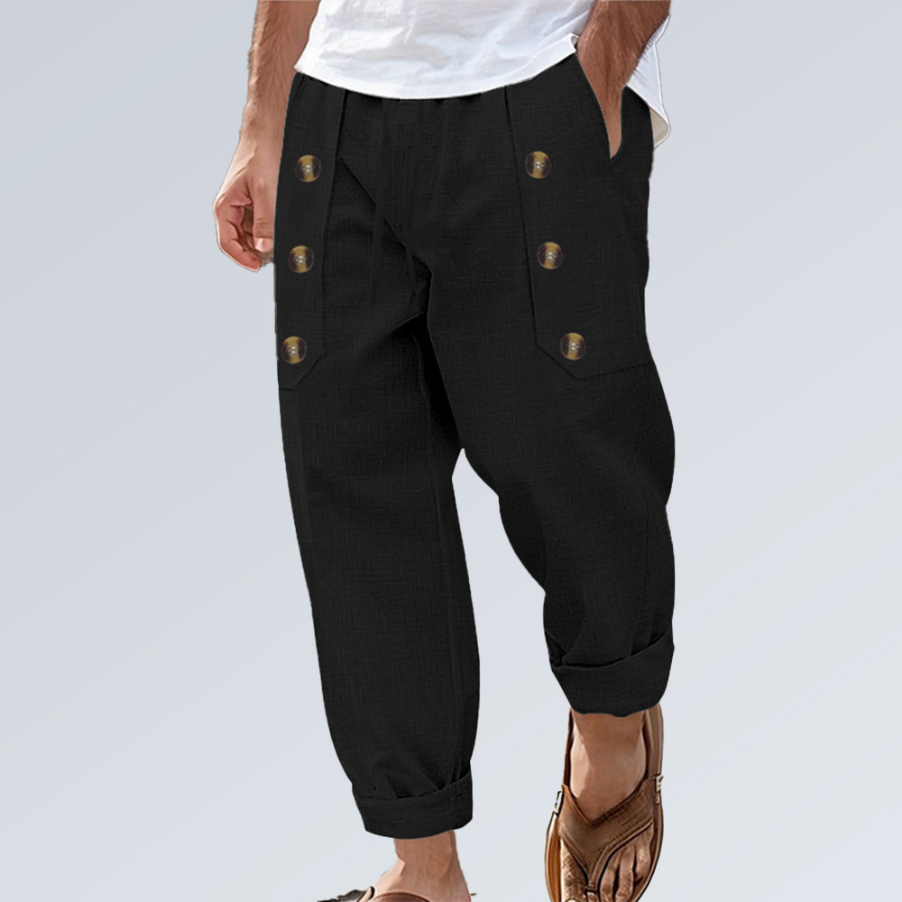 Lockere Freizeithose für Herren mit Knöpfen