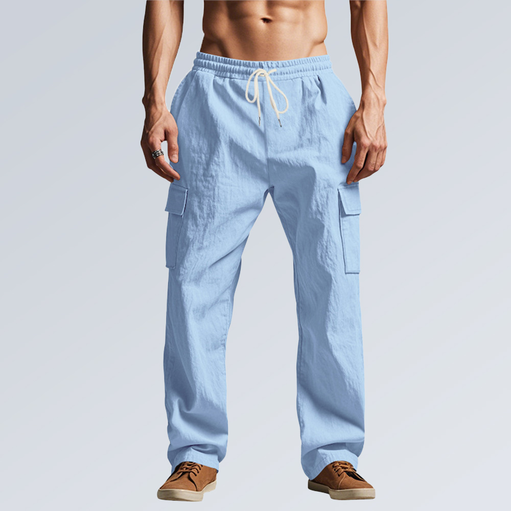Dünne, lockere Arbeitshose mit mehreren Taschen für Herren