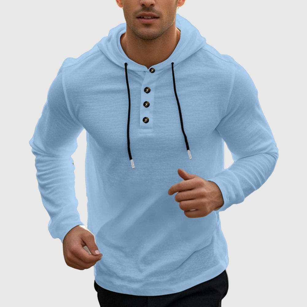 Lässiges Langarmshirt mit Kapuze für Herren aus Leinen