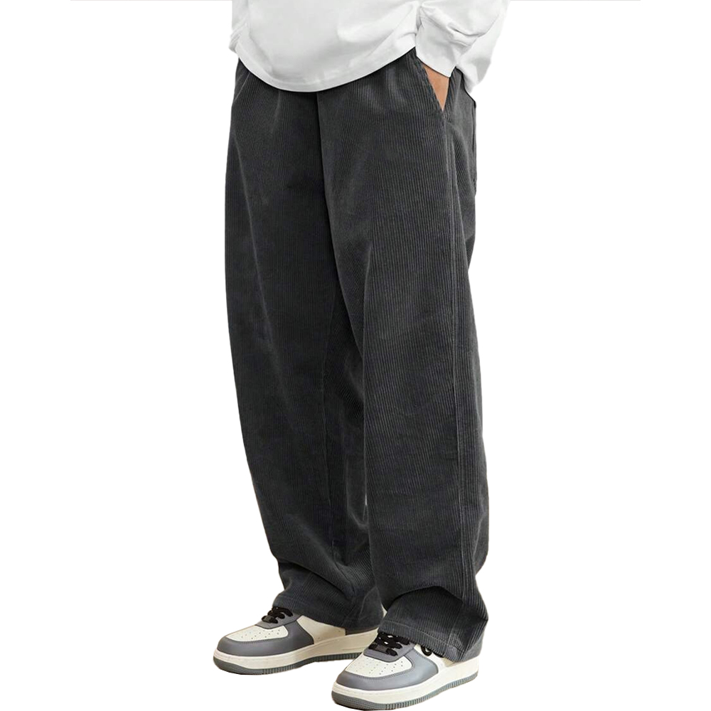 Lässige Cordhose mit weitem Bein und Kordelzug für Herren