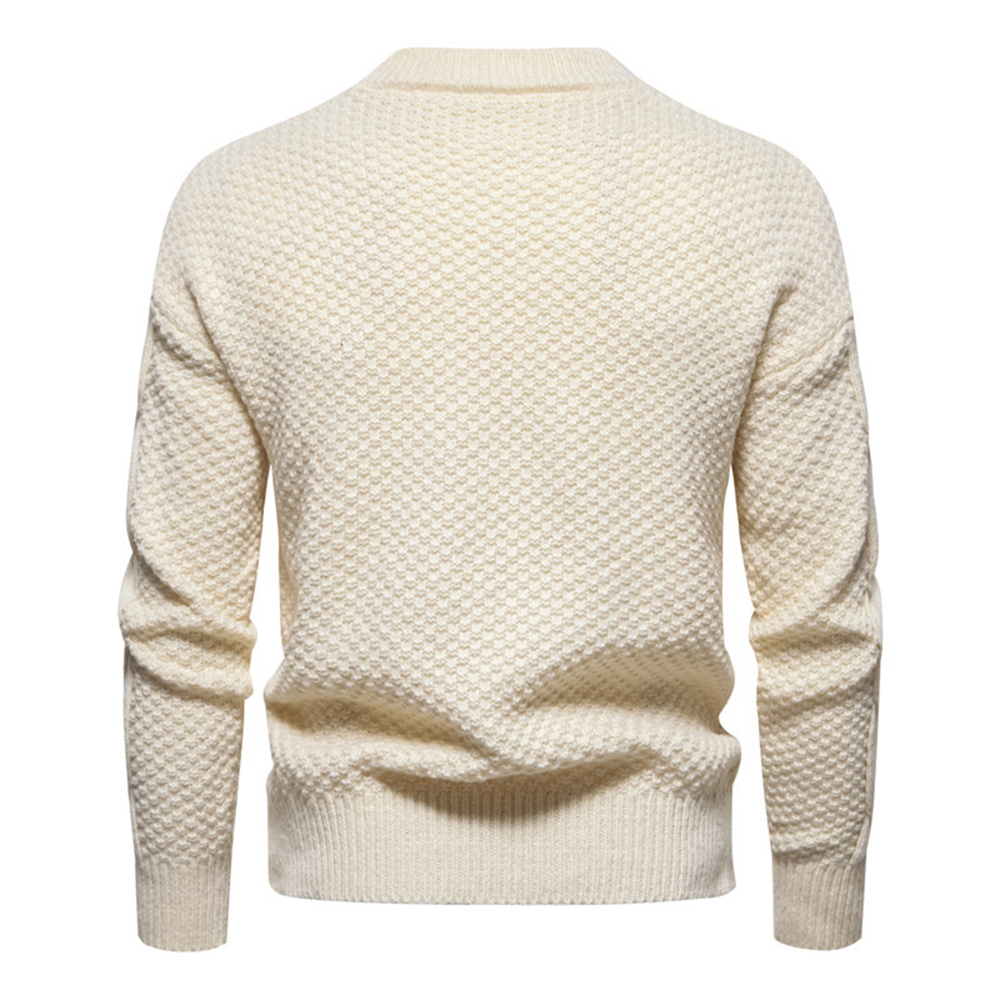 Pull tricoté rétro décontracté à col rond pour hommes