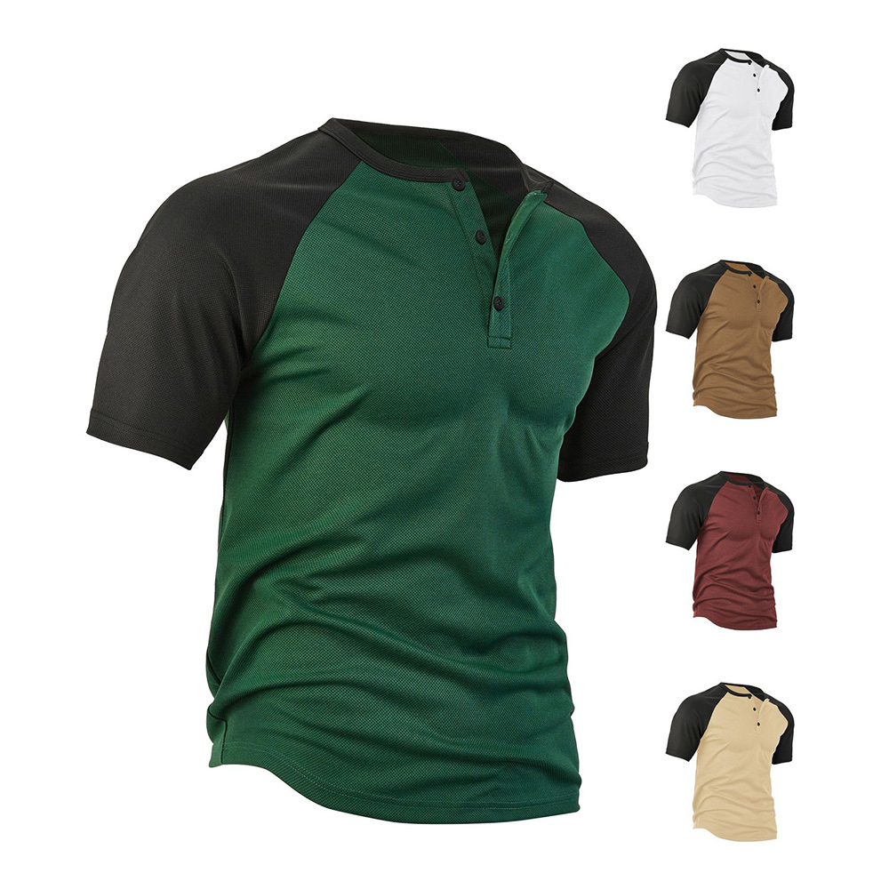 Modisches, schlichtes Herren-T-Shirt mit Raglanärmeln und Rundhalsausschnitt