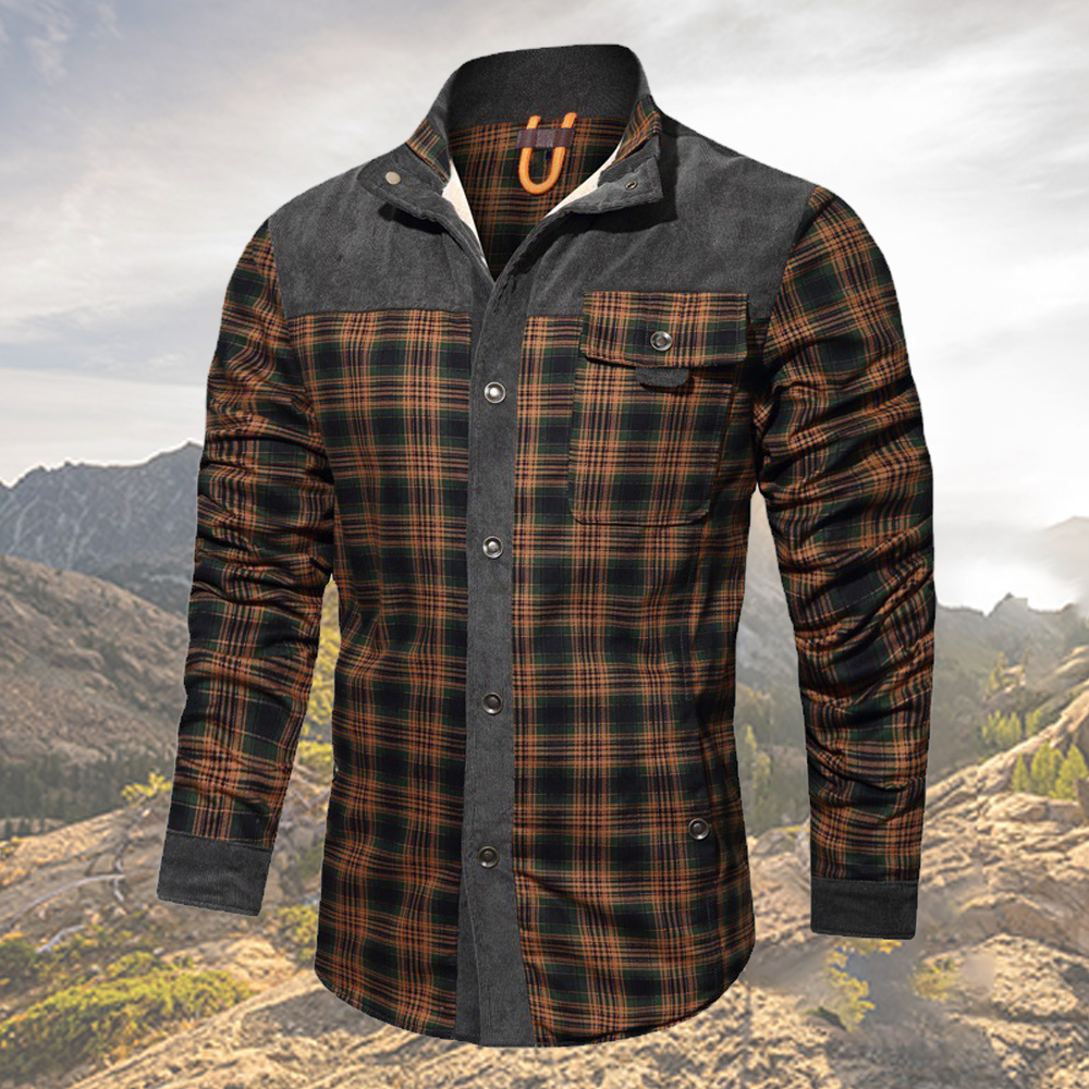 Kariertes Winterhemd und Fleecejacke für Herren