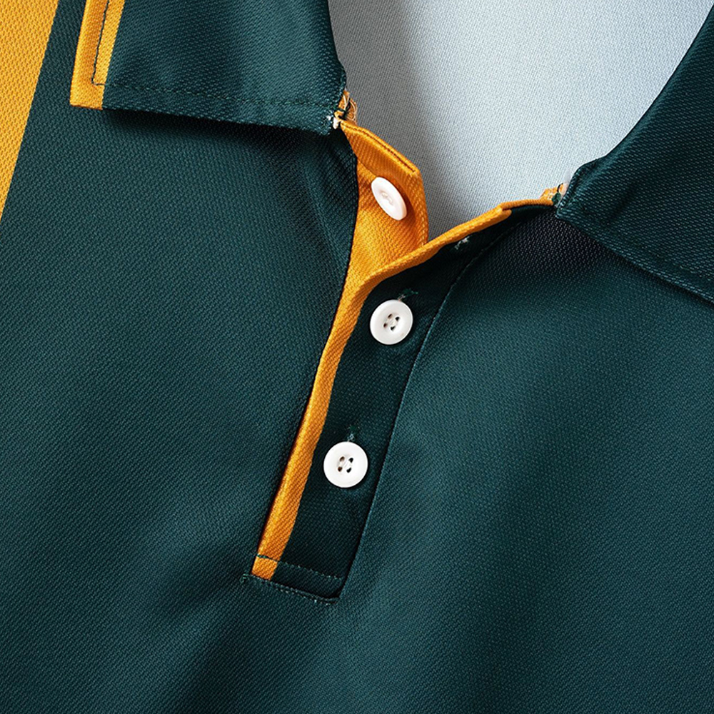 Herren Kurzarm-Revershemd mit Colorblock-Design