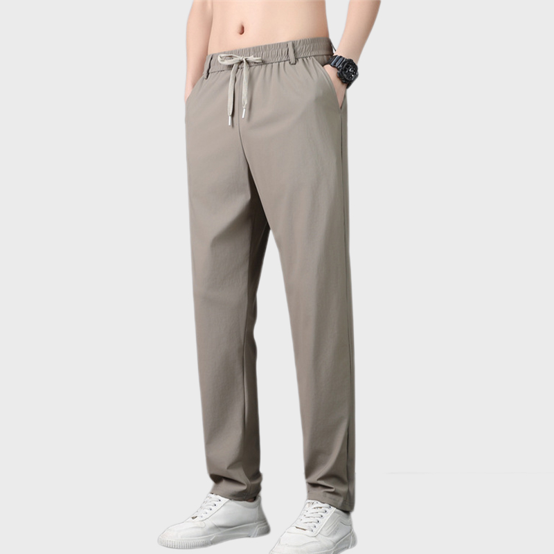 Sommer Herren lose Ice Silk Stretch gerade Freizeithose