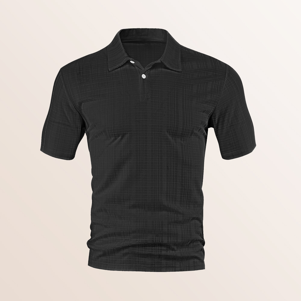 Dünnes Jacquard-Revers-Kurzarmshirt für Herren im Sommer