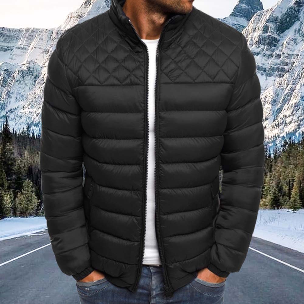 Herrenjacke mit Stehkragen und Rautenstreifen