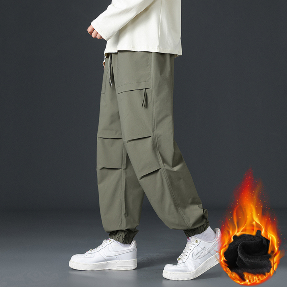 Winter-Herren-Overall mit Fleece-Beinen, lockerer Schnitt