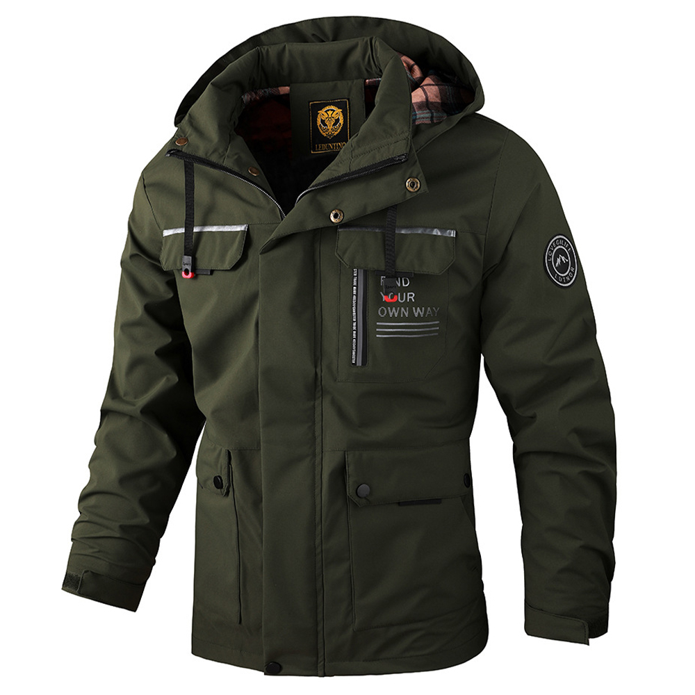 Alberchris™ Men's Mid-Length Hooded Rainproof and Windproof Jacket