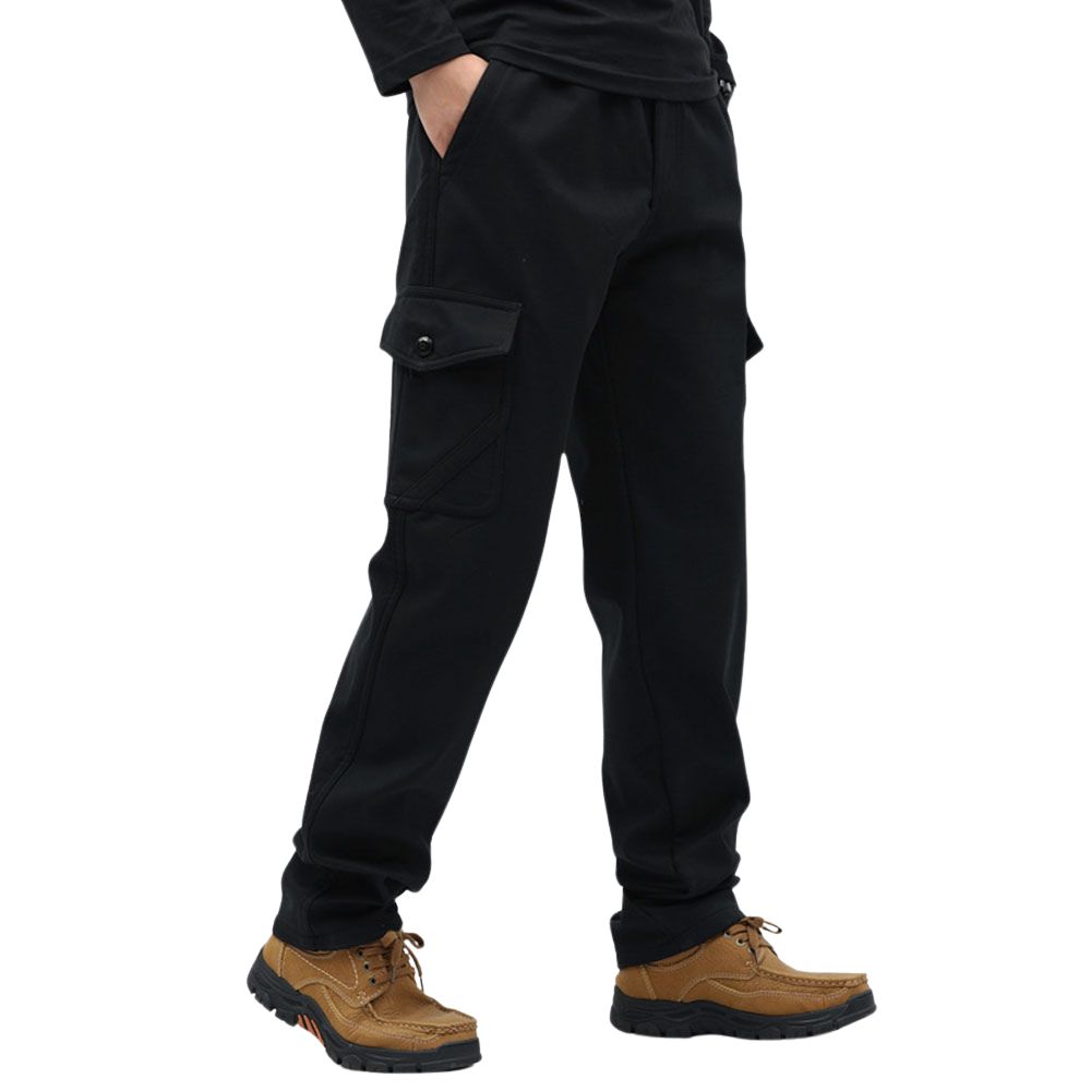 Pantalon décontracté chaud épaissi en polaire pour hommes