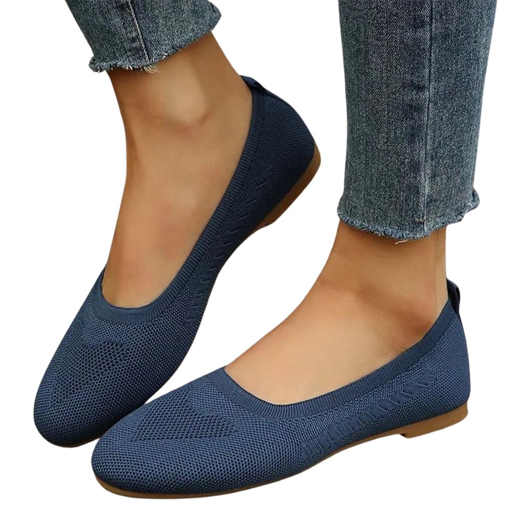 Gewebte, atmungsaktive, flache Freizeitschuhe für Damen