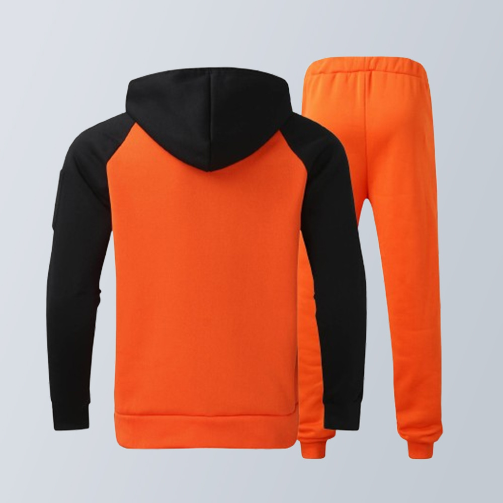 Zweiteiliger Anzug aus Sport-Sweatshirt und Hose mit Farbblockdesign für Herren