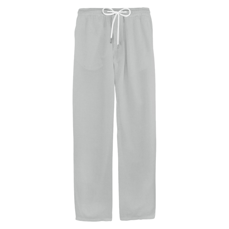 Pantalon décontracté simple en coton et lin pour hommes