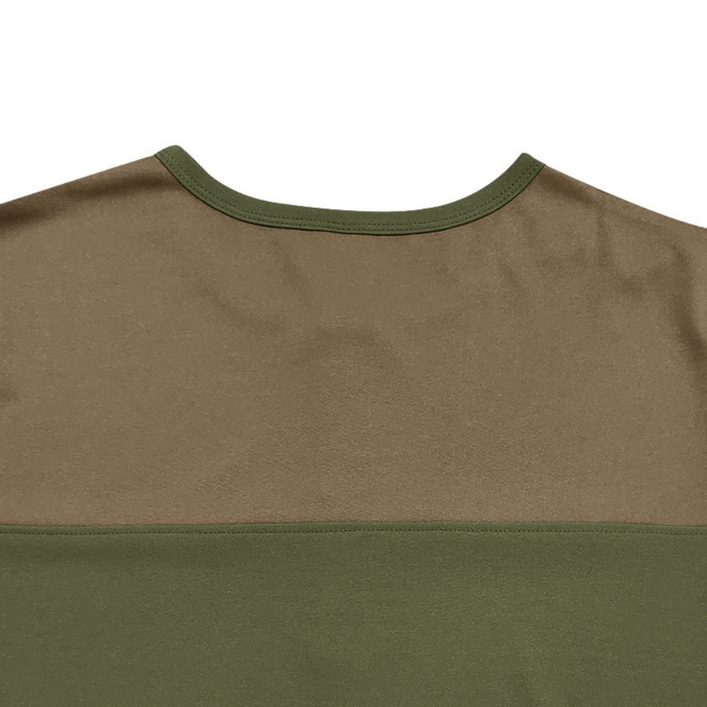 Langarm-T-Shirt mit Henley-Kragen und Farbblock für Herren