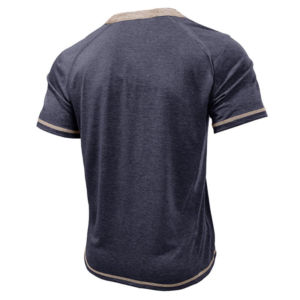 T-shirt à manches courtes en blocs de couleurs pour hommes