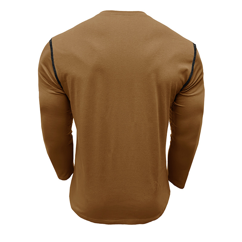 T-shirt à manches longues et col Henley pour hommes