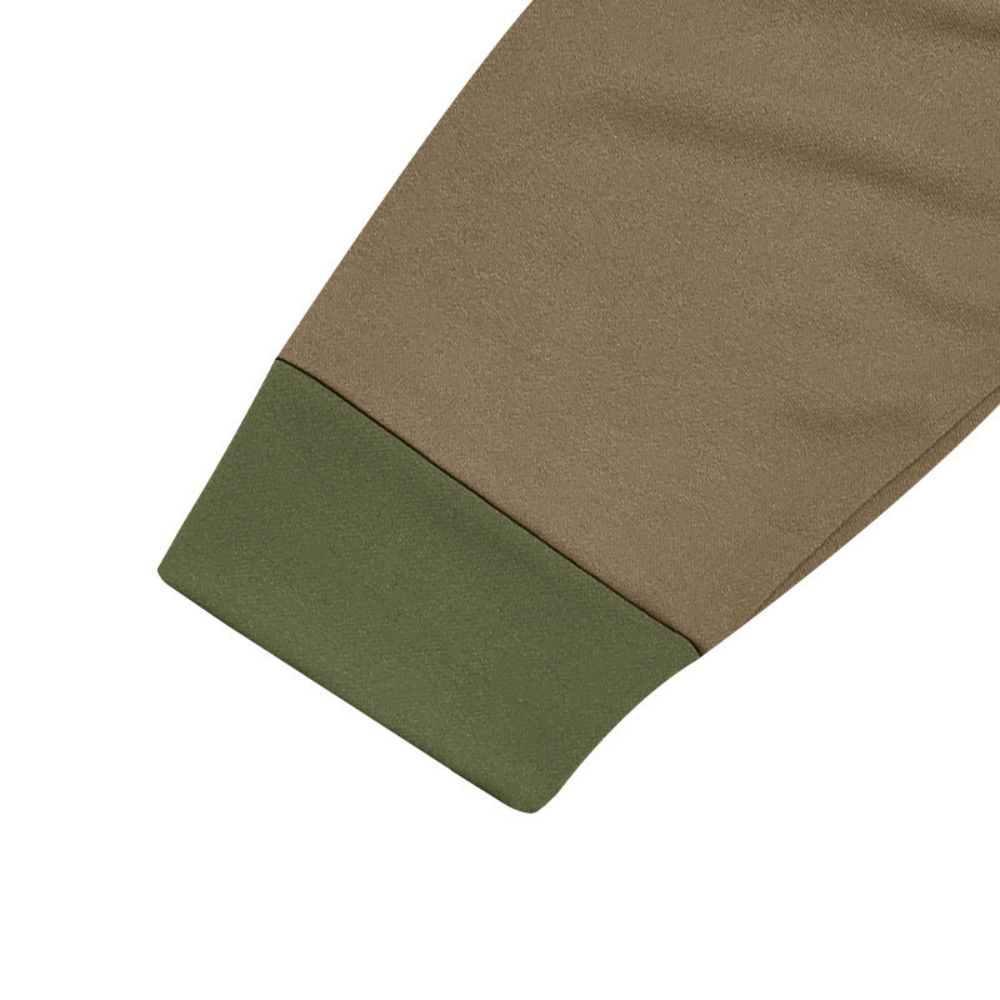 Langarm-T-Shirt mit Henley-Kragen und Farbblock für Herren