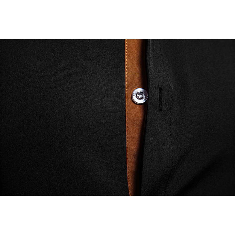 Herren-Langarmhemd mit Kontrast-Revers