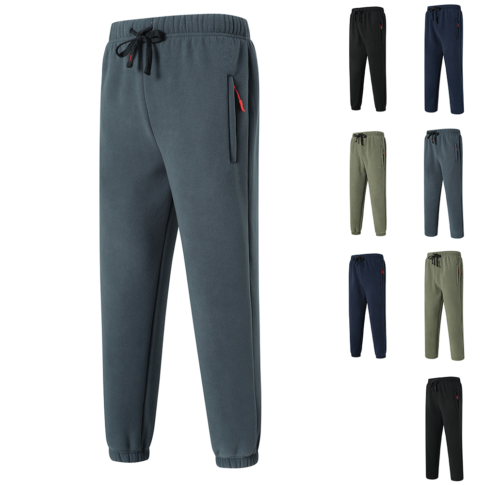 Pantalon décontracté épais en polaire chaude pour hommes