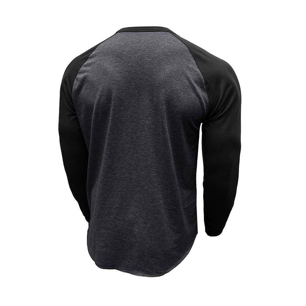 T-shirt décontracté à manches longues et blocs de couleurs pour homme