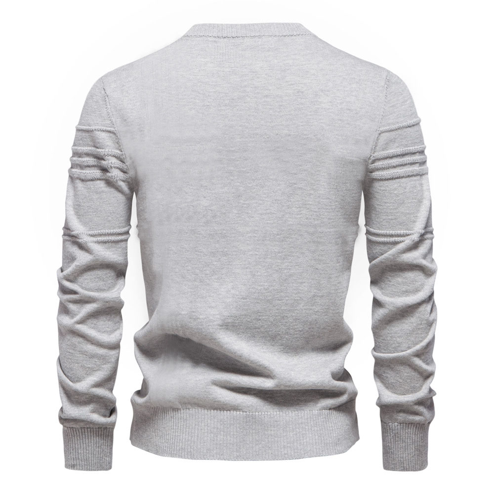 Pull en tricot chaud à col ras du cou pour homme