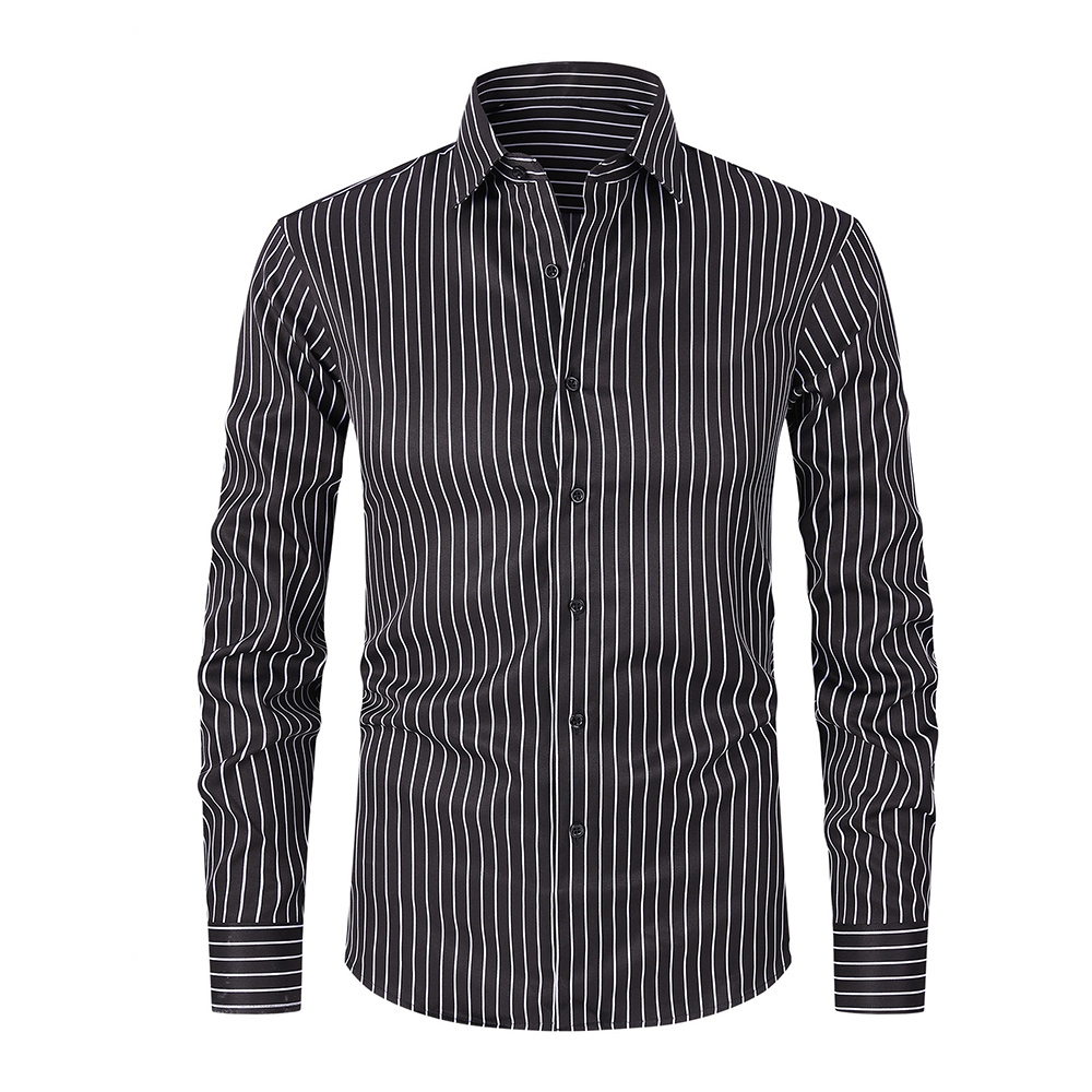 Chemise rayée décontractée et polyvalente pour homme