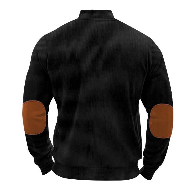 Lässige Patchwork-Reißverschlussjacke mit Stehkragen für Herren