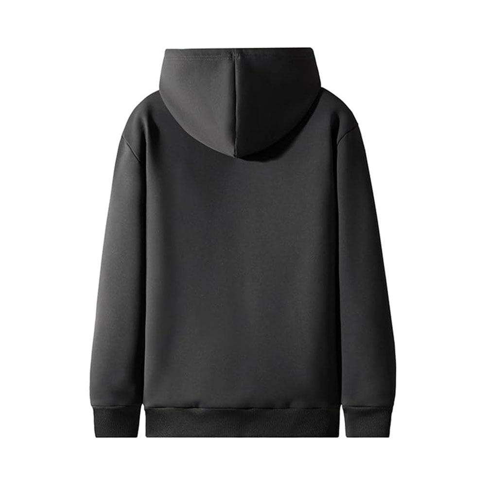 Einfarbiges dickes Herren-Sweatshirt mit Kapuze
