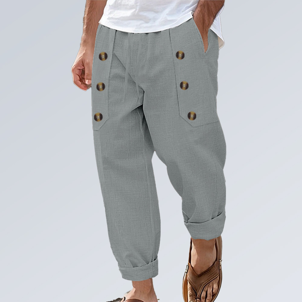Lockere Freizeithose für Herren mit Knöpfen