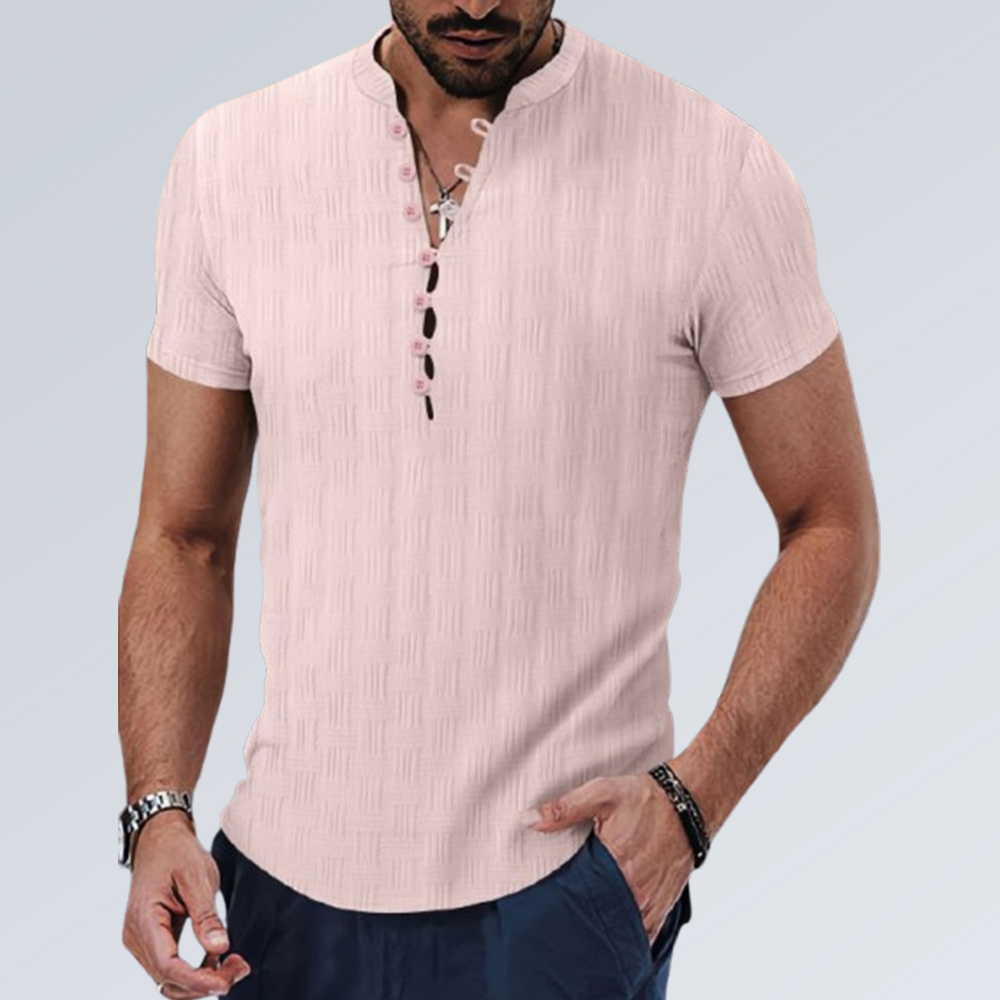 Lässiges Jacquard-Kurzarm-Poloshirt für Herren