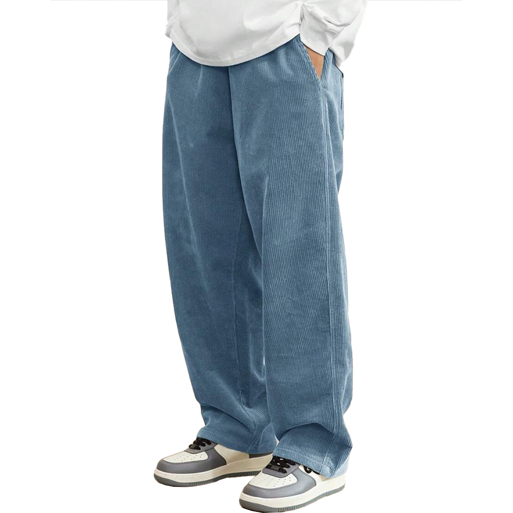 Lässige Cordhose mit weitem Bein und Kordelzug für Herren