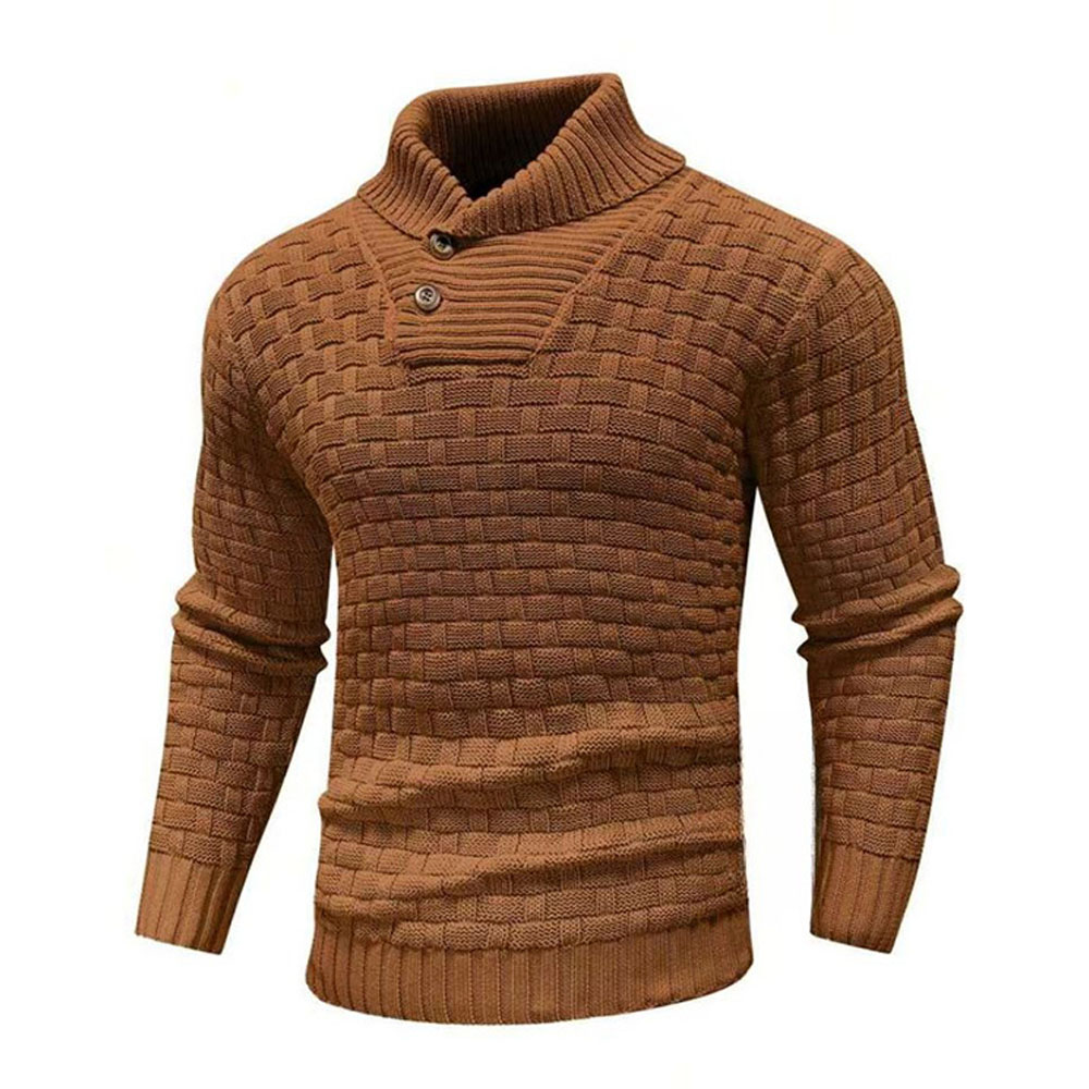 Pull décontracté à revers en tricot pour hommes
